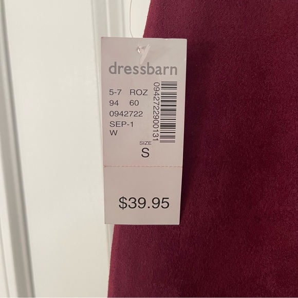 Dress Barn Retrology Burgundy Faux Suede Button Skirt NWT - Picture 5 of 7